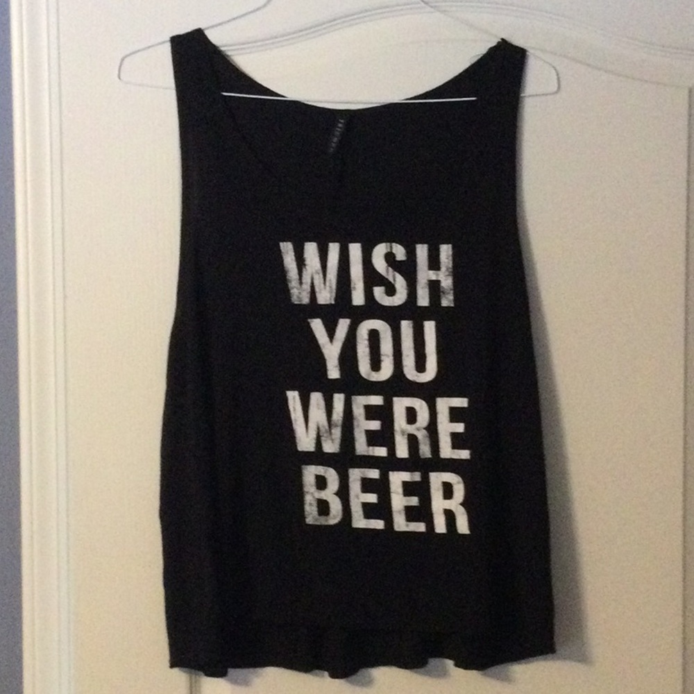 Women’s Triumph Tank Top Sz Large “Wish You Were Beer” slogan